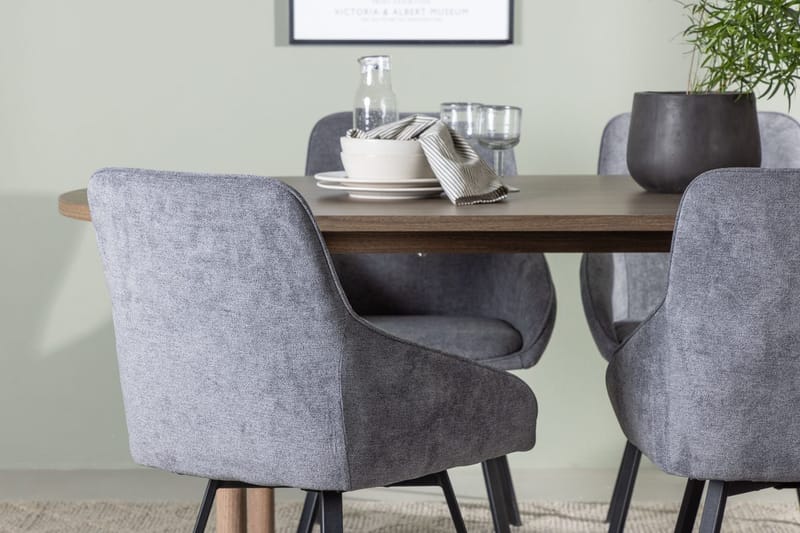 Andy Matbord 180x90 cm Brun med 4 Rosie Matstol - Möbler - Matplats - Matgrupp & matbord med stolar