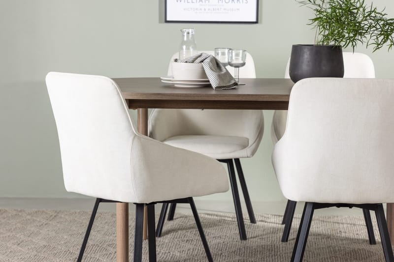Andy Matbord 180x90 cm Brun med 4 Rosie Matstol - Möbler - Matplats - Matgrupp & matbord med stolar