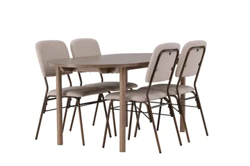 Andy Matbord 180x90 cm Brun med 4 Seda Matstol - Möbler - Matplats - Matgrupp & matbord med stolar