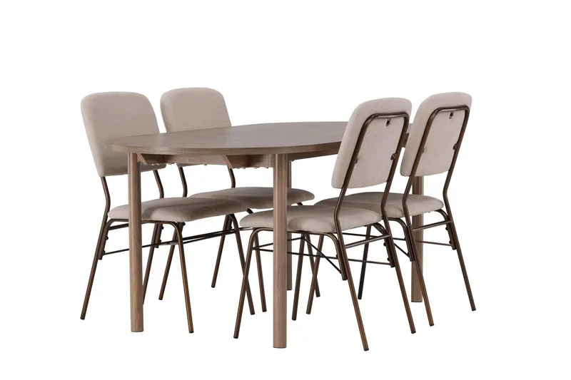 Andy Matbord 180x90 cm Brun med 4 Seda Matstol - Möbler - Matplats - Matgrupp & matbord med stolar