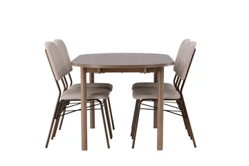 Andy Matbord 180x90 cm Brun med 4 Seda Matstol - Möbler - Matplats - Matgrupp & matbord med stolar