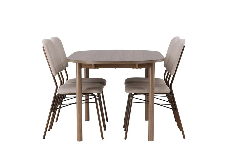 Andy Matbord 180x90 cm Brun med 4 Seda Matstol - Möbler - Matplats - Matgrupp & matbord med stolar