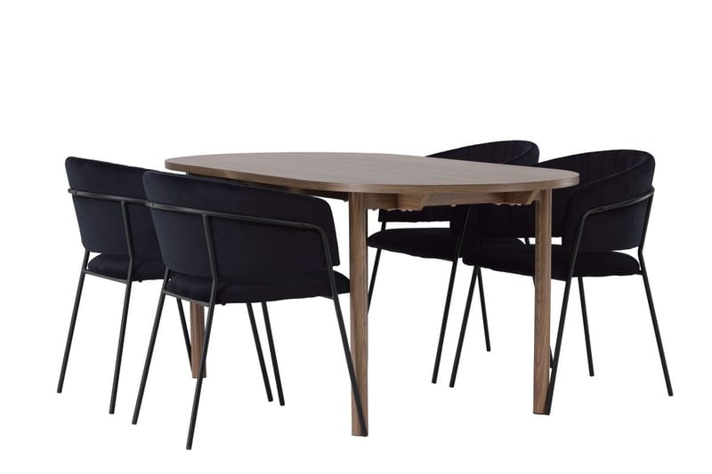 Andy Matbord 180x90 cm Brun med 4 Selma Matstol - Möbler - Matplats - Matgrupp & matbord med stolar