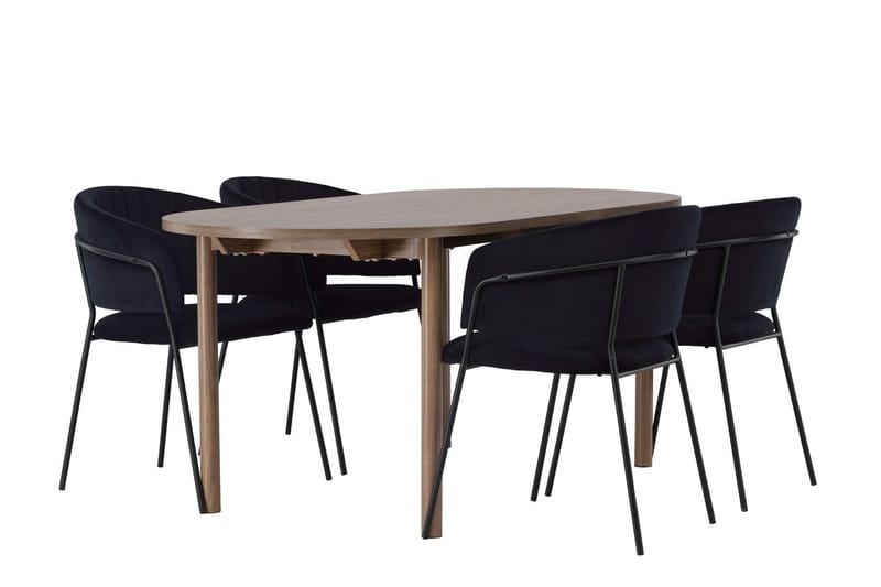 Andy Matbord 180x90 cm Brun med 4 Selma Matstol - Möbler - Matplats - Matgrupp & matbord med stolar