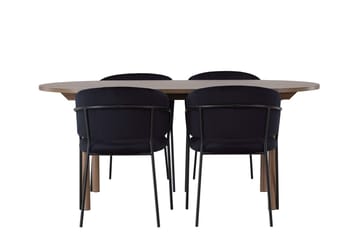 Andy Matbord 180x90 cm Brun med 4 Selma Matstol - Möbler - Matplats - Matgrupp & matbord med stolar