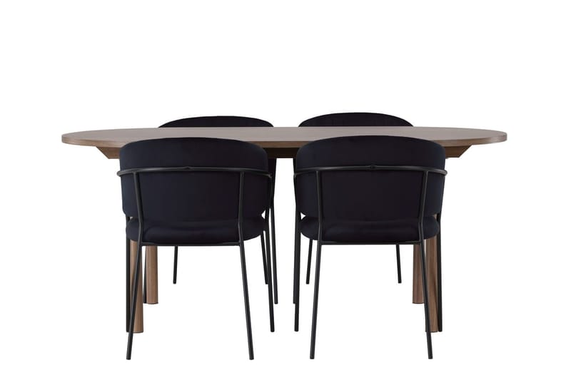 Andy Matbord 180x90 cm Brun med 4 Selma Matstol - Möbler - Matplats - Matgrupp & matbord med stolar