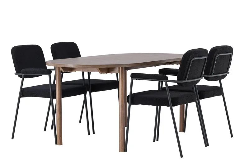 Andy Matbord 180x90 cm Brun med 4 Yesterday Matstol - Möbler - Matplats - Matgrupp & matbord med stolar