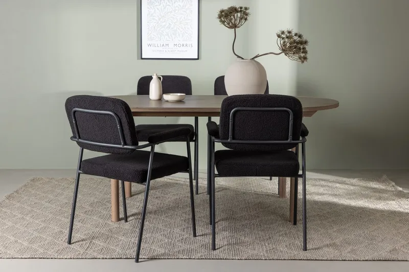 Andy Matbord 180x90 cm Brun med 4 Yesterday Matstol