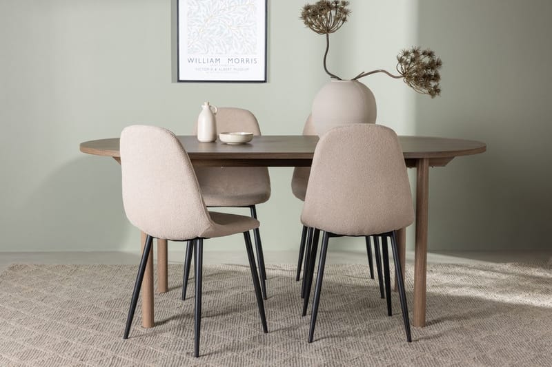 Andy Matbord 180x90 cm Brun med 4 Polar Matstol