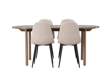 Andy Matbord 180x90 cm Brun med 4 Polar Matstol - Möbler - Matplats - Matgrupp & matbord med stolar