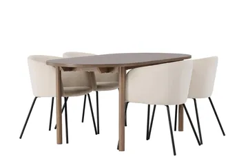 Andy Matgrupp 180 cm Oval med 4 Berit stolar - Beige - Möbler - Matplats - Matgrupp & matbord med stolar