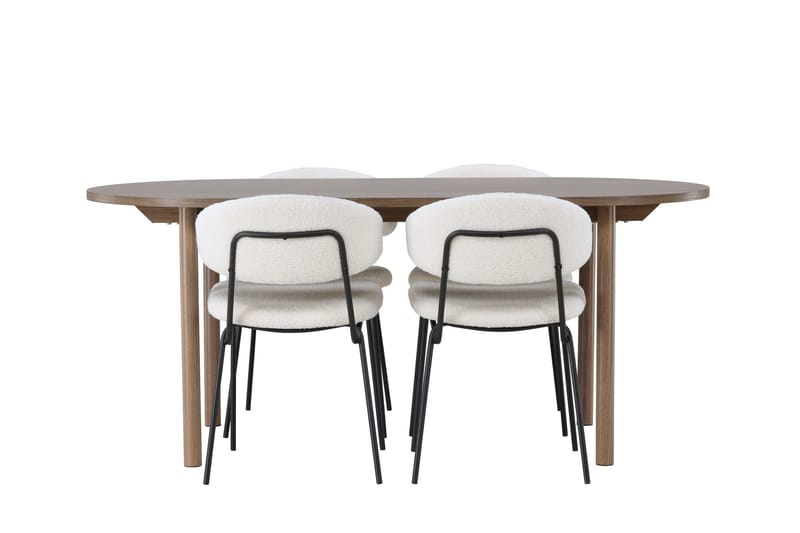 Andy Matgrupp 180 cm Oval med 4 Chico Stolar, Natur