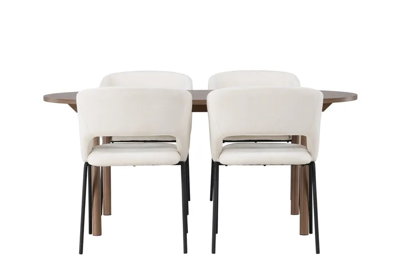 Andy Matgrupp 180 cm Oval med 4 Day stolar, Svart