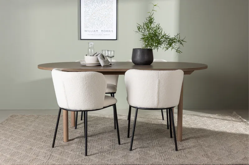 Andy Matgrupp 180 cm Oval med 4 Edina Stolar - Natur - Möbler - Matplats - Matgrupp & matbord med stolar