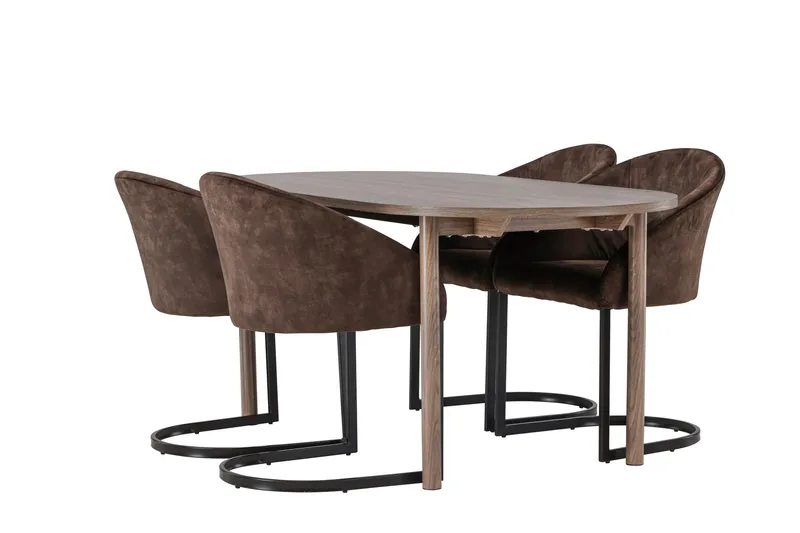 Andy Matgrupp 180 cm Oval med 4 Evening stolar - Möbler - Matplats - Matgrupp & matbord med stolar