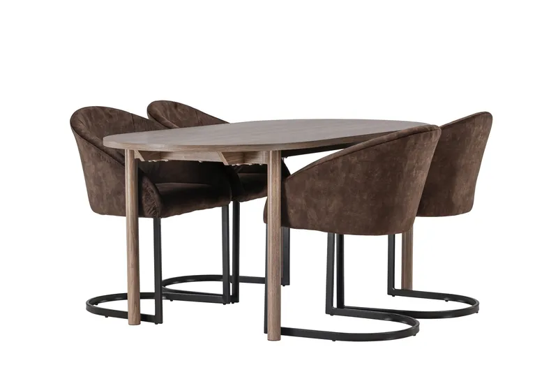 Andy Matgrupp 180 cm Oval med 4 Evening stolar - Möbler - Matplats - Matgrupp & matbord med stolar