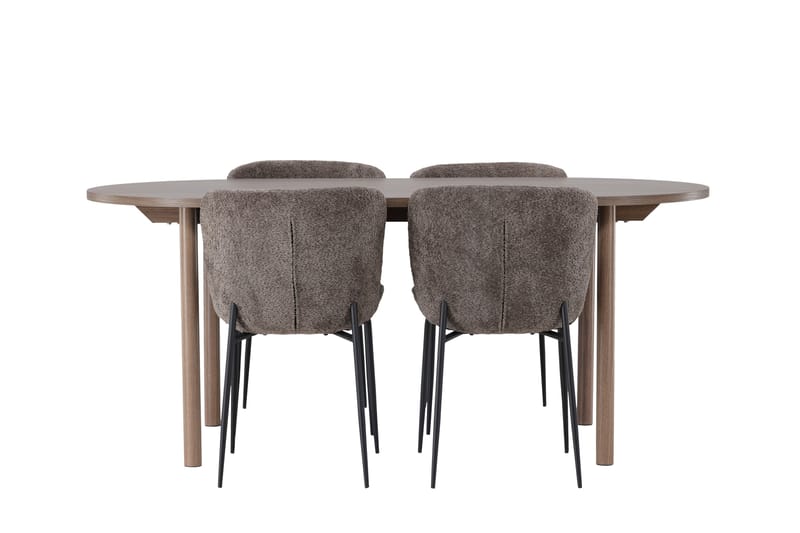 Andy Matgrupp 180 cm Oval med 4 Modesto stolar - Svart - M�öbler - Matplats - Matgrupp & matbord med stolar