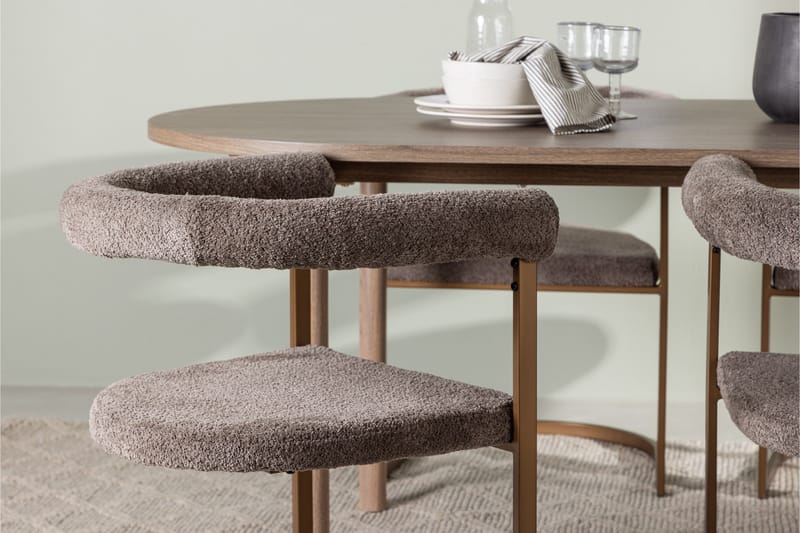 Andy Matgrupp 180 cm Oval med 4 Morning stolar - Brun - Möbler - Matplats - Matgrupp & matbord med stolar