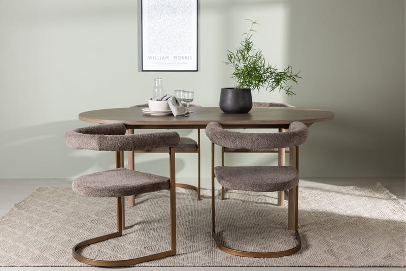 Andy Matgrupp 180 cm Oval med 4 Morning stolar - Brun - Möbler - Matplats - Matgrupp & matbord med stolar