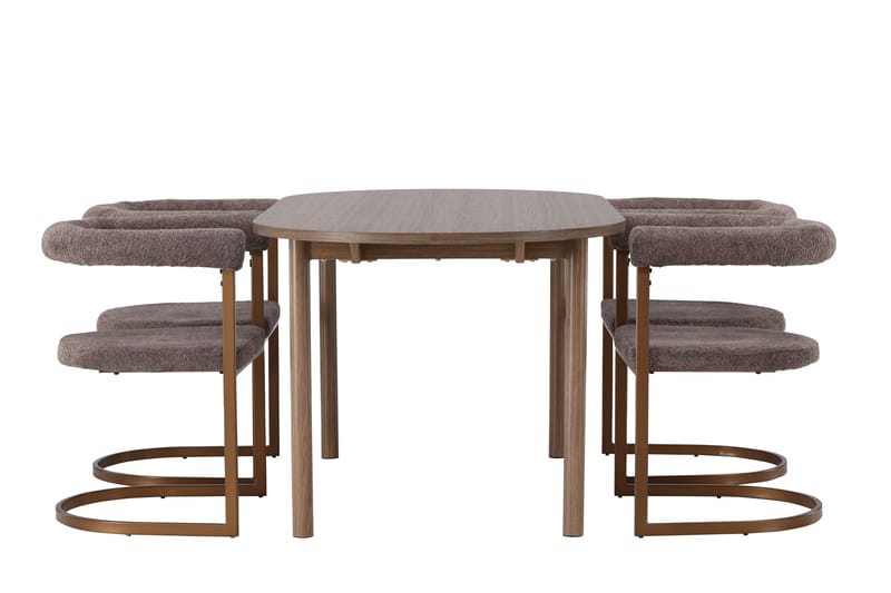 Andy Matgrupp 180 cm Oval med 4 Morning stolar - Brun - Möbler - Matplats - Matgrupp & matbord med stolar