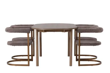 Andy Matgrupp 180 cm Oval med 4 Morning stolar - Brun - Möbler - Matplats - Matgrupp & matbord med stolar