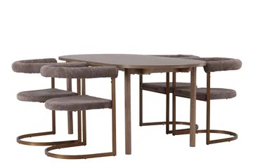 Andy Matgrupp 180 cm Oval med 4 Morning stolar - Brun - Möbler - Matplats - Matgrupp & matbord med stolar