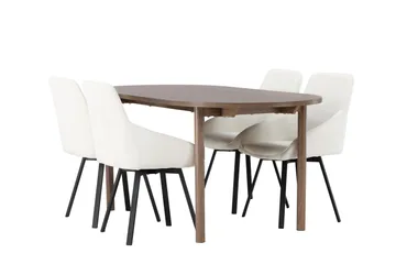 Andy Matgrupp 180 cm Oval med 4 Rosie stolar - Beige - Möbler - Matplats - Matgrupp & matbord med stolar