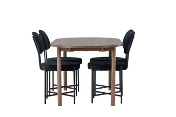 Andy Matgrupp 180 cm Oval med 4 Stella stolar - Svart - Möbler - Matplats - Matgrupp & matbord med stolar