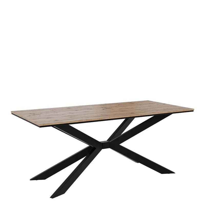 Aplung Matbord 190 cm Rektangulär, Svart/Brun