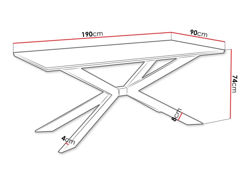 Aplung Matbord 190 cm Rektangulär - Svart/Grå - Möbler - Matplats - Matbord & köksbord