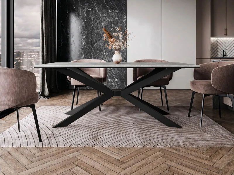 Aplung Matbord 190 cm Rektangulär - Svart/Grå - Möbler - Matplats - Matbord & köksbord