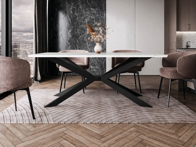 Aplung Matbord 190 cm Rektangulär - Vit/Svart - Möbler - Matplats - Matbord & köksbord