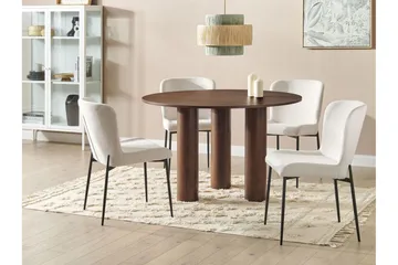 Appelle Runt Matbord 120 cm i Trä med Askutseende - Mörkbrun - Möbler - Matplats - Matbord & köksbord