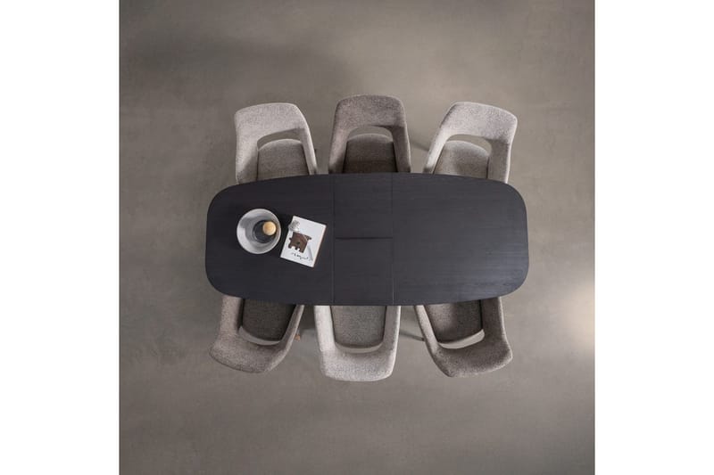 Arros Stort Utdragbart Rektangulärt Matbord 220 cm med Mörkt Trä- och Metallutseende - Svart - Möbler - Matplats - Matbord & köksbord