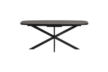 Arros Stort Utdragbart Rektangulärt Matbord 220 cm med Mörkt Trä- och Metallutseende - Svart - Möbler - Matplats - Matbord & köksbord