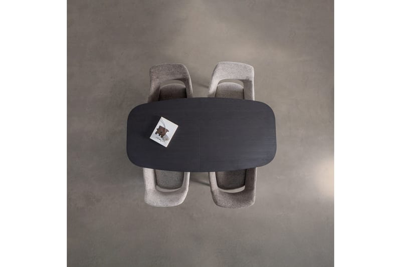 Arros Stort Utdragbart Rektangulärt Matbord 220 cm med Mörkt Trä- och Metallutseende - Svart - Möbler - Matplats - Matbord & köksbord