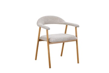 Arvo Matgrupp runt 120 cm Travertin med 4 Ronja Matstolar - Ek - Möbler - Matplats - Matgrupp & matbord med stolar