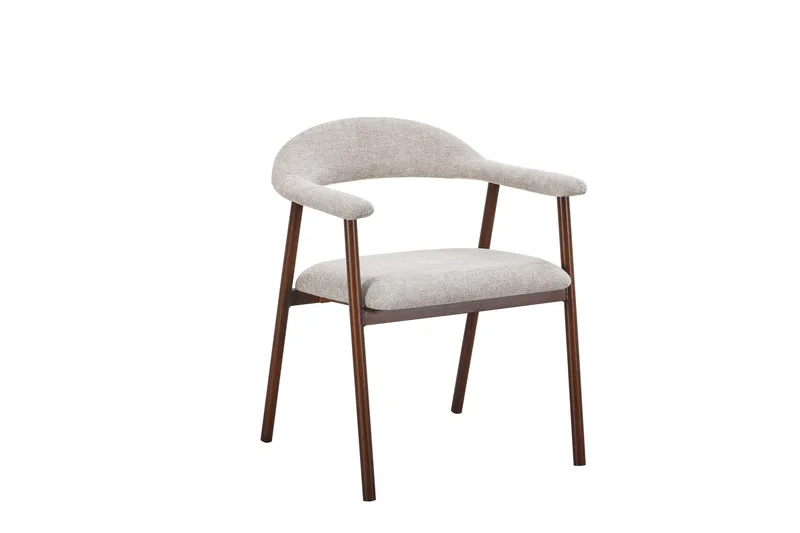 Arvo Matgrupp runt 120 cm Travertin med 4 Ronja Matstolar - Valnöt - Möbler - Matplats - Matgrupp & matbord med stolar