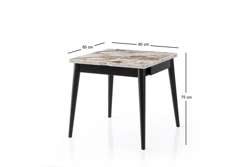 Asillo Matbord 80 cm Kvadratisk - Vit marmor - Möbler - Matplats - Matbord & köksbord