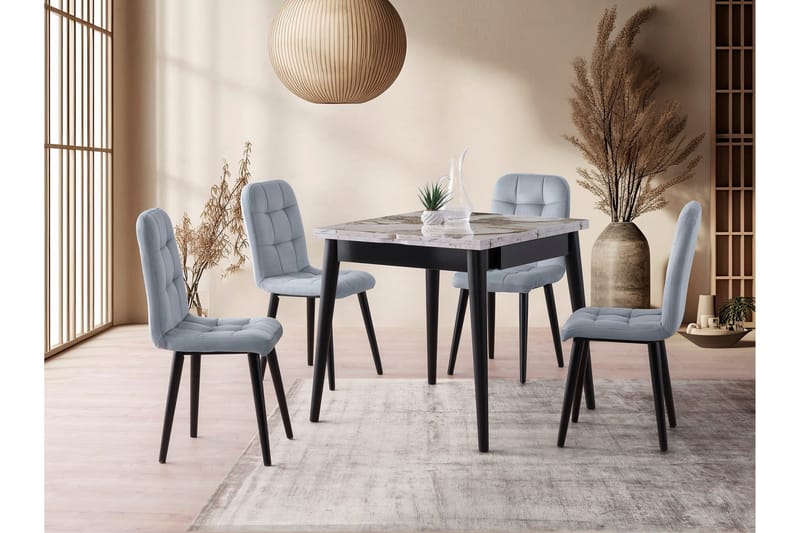 Asillo Matbord 80 cm Kvadratisk - Vit marmor - Möbler - Matplats - Matbord & köksbord