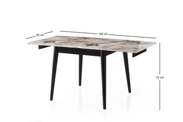 Asillo Matbord 80 cm Kvadratisk - Vit marmor - Möbler - Matplats - Matbord & köksbord