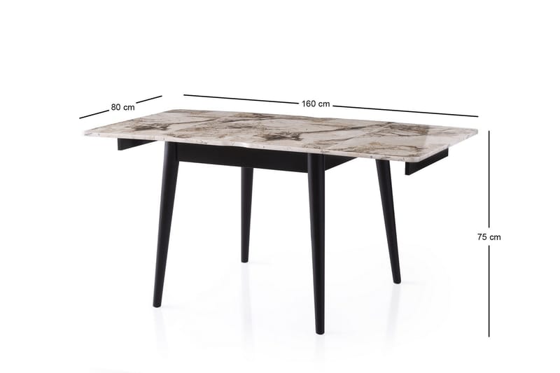 Asillo Matbord 80 cm Kvadratisk - Vit marmor - Möbler - Matplats - Matbord & köksbord