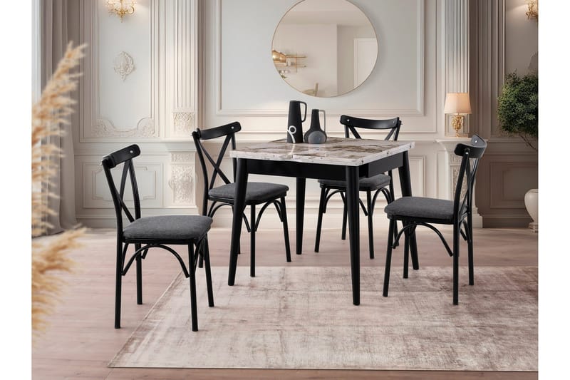 Asillo Matbord 80 cm Kvadratisk - Vit marmor - Möbler - Matplats - Matbord & köksbord