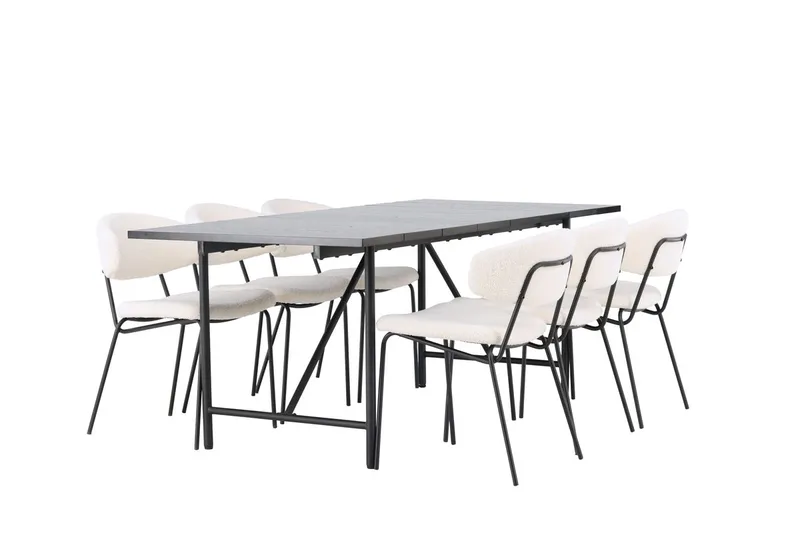 Astrid Matbord 90 cm med 6 Chico Matstol - Möbler - Matplats - Matgrupp & matbord med stolar