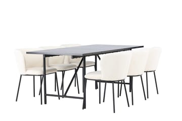 Astrid Matbord 90 cm med 6 Edina Matstol - Möbler - Matplats - Matgrupp & matbord med stolar