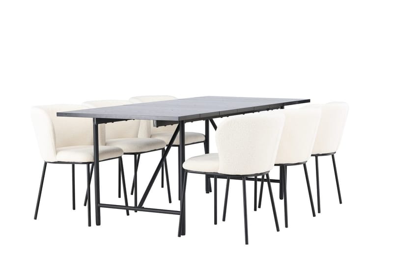 Astrid Matbord 90 cm med 6 Edina Matstol - Möbler - Matplats - Matgrupp & matbord med stolar
