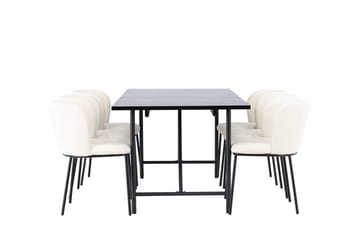 Astrid Matbord 90 cm med 6 Edina Matstol - Möbler - Matplats - Matgrupp & matbord med stolar