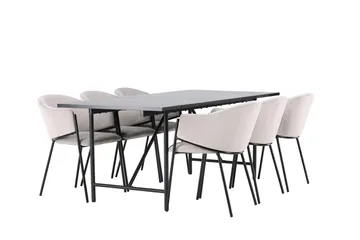 Astrid Matbord 90 cm med 6 Evelina Karmstol - Möbler - Matplats - Matgrupp & matbord med stolar