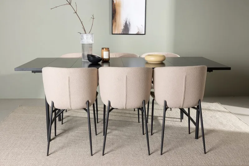 Astrid Matbord 90 cm med 6 Modesto Matstol