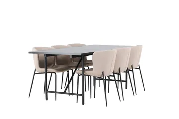 Astrid Matbord 90 cm med 6 Modesto Matstol - Möbler - Matplats - Matgrupp & matbord med stolar